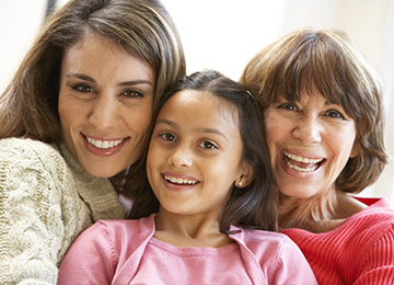3 generations of women smiling