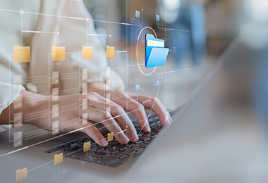 typing on a keyboard